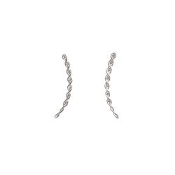 Brinco ear cuff trançado cravejado tarraxa
