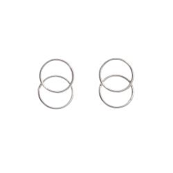 Brinco 2 círculos vazados 30mm