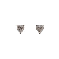 Brinco moissanite coração cristal 6x6mm 