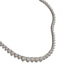 Colar Riviera 3 pontas moissanite degradê 3, 4 e 5mm 42cm fecho gaveta