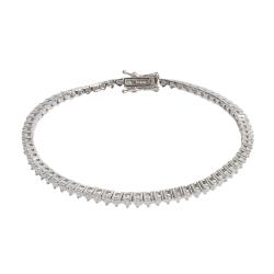 Pulseira Riviera 3 pontas moissanite 2.5mm 19cm fecho gaveta