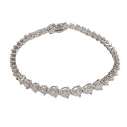 Pulseira Riviera 3 pontas moissanite degradê 3, 4 e 5mm 18cm fecho gaveta