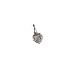 Pingente zircônia coração cristal com cravejado 7mm 