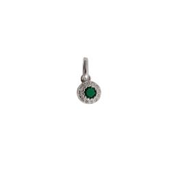 Pingente zircônia esmeralda com cravejado 6mm caixa alta