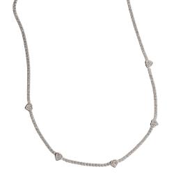 Colar Riviera 2.0 com entremeios zircônias coração 40+5cm