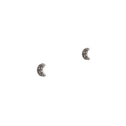 Brinco lua com cravejado 5mm