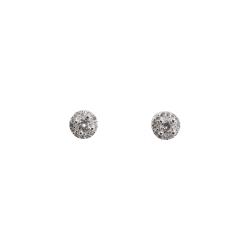 Brinco zircônia cristal com cravejado 6mm