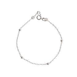 Pulseira entremeios bolas 3mm 19cm