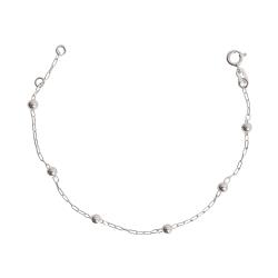 Pulseira entremeio bolas 4mm corrente cartier 18,5cm