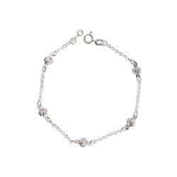 Pulseira entremeios trevos com zircônias 6mm 19cm