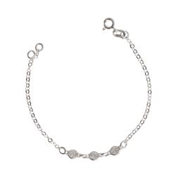 Pulseira infantil entremeios zircônias 4mm 15cm