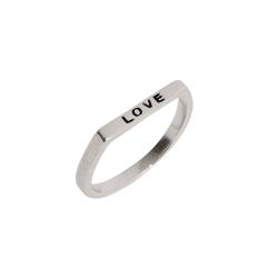 Anel reto escrito love resina