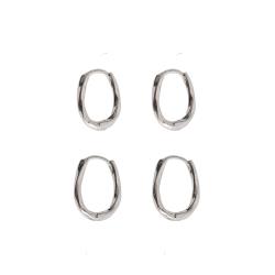 Dupla argolas click oval 15 e 17mm fio torcido