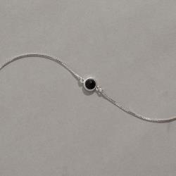Pulseira entremeio pedra ônix 7mm v15 16cm com alongadora