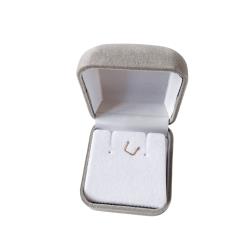 Porta joias colar ou brinco cinza interior branco