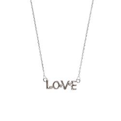 Colar entremeio love com zircônias 19mm 40+5cm