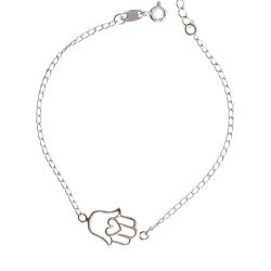Pulseira entremeio mão vazada 15mm corrente grumet