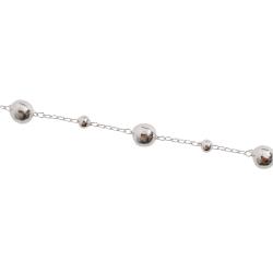 Pulseira entremeio bolas 5 e 9mm corrente cadeado