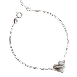Pulseira entremeio coração riscado 12mm corrente cartier