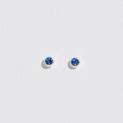 Brinco infantil zircônia azul 3mm tarraxa baby - CI