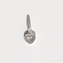 Pingente coração vazado com zircônias 7mm cristal