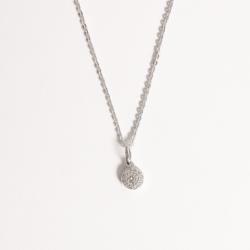 Colar pingente zircônia cristal com cravejado 6mm caixa alta corrente cadeadinho 40cm