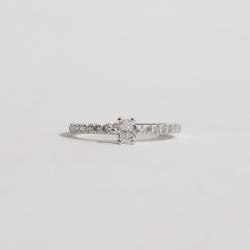 Anel meia aliança com solitário zircônia 4mm