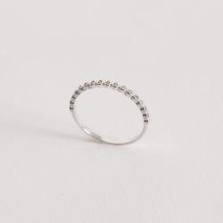 Anel meia aliança bolinhas 1.7mm