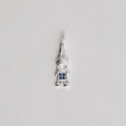 Pingente menino detalhe zircônias azul 10mm