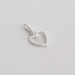 Pingente coração liso vazado 9mm