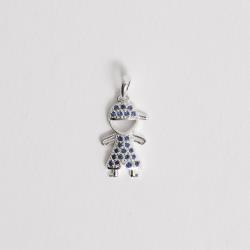 Pingente menino cravejado azul 15mm
