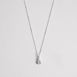 Colar Nsa. Sra. Aparecida cravejada azul 13mm corrente cadeadinho 45cm