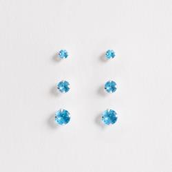 Trio zircônia redonda 3, 4 e 5mm azul