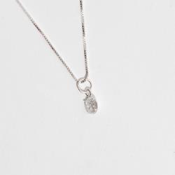 Colar pingente zircônia redonda cristal 5mm 40cm