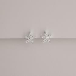 Argola click 10mm flor cravejada