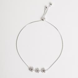 Pulseira entremeio estrelas cravejadas regulável fecho bola
