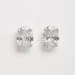 Brinco zircônia oval 14x10mm