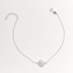 Pulseira entremeio medalha trabalhada 11mm com zircônia oval 20+3cm
