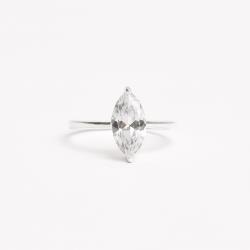Anel solitário zircônia navete 11x6mm