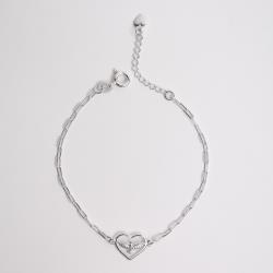 Pulseira entremeio coração Espírito Santo 11mm corrente cartier 16+4cm