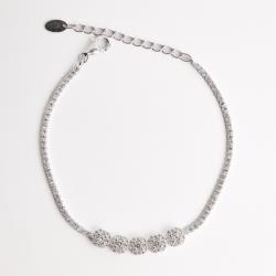 Pulseira Riviera entremeio quadrados cravejados 16+4cm