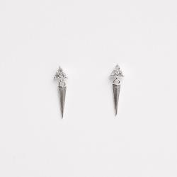 Brinco triângulo cravejado 3mm pingente triângulo isósceles 9mm