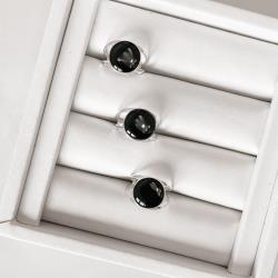 Anel largo dois fios círculo resina