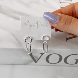 Brinco círculo vazado com elo longo 26mm