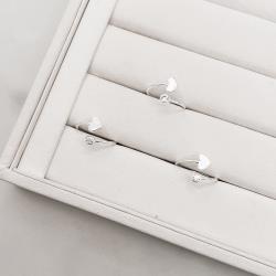 Anel coração cheio e zircônia regulável P