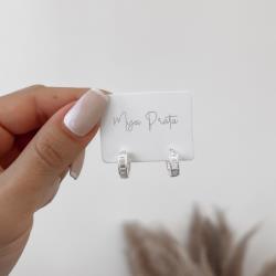 Argola click 12mm zircônias retangulares