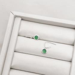 Argola 10mm pingente ágata verde tarraxa