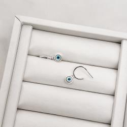 Argola 12mm pingente olho grego madrepérola tarraxa